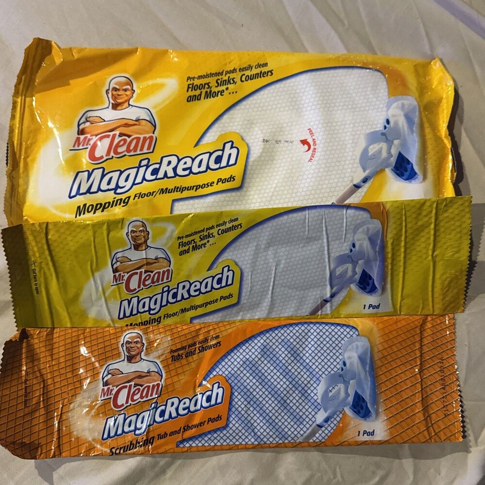 Mr. Clean Magic Reach Mopping Floor 14 Refill Pads New in Package  Discontinued
